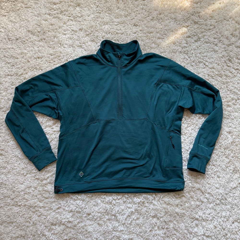 Kathmandu Women’s WDN Play Quarter Zip Teal Pullover. Size Med. Great Shape!